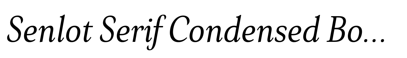 Senlot Serif Condensed Book Italic